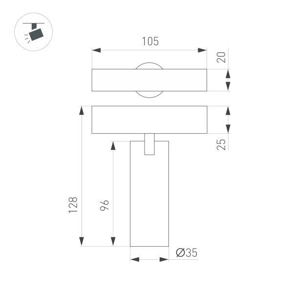 Светильник MAG-SPOT-ZOOM-25-R35-7W Warm3000 (BK, 20-55 deg, 24V) (Arlight, IP20 Металл, 5 лет)