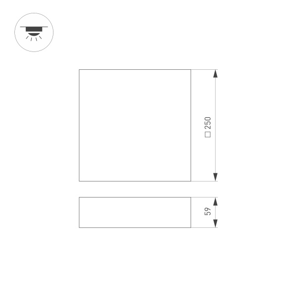 Светильник SP-QUADRO-S250x250-25W Day4000 (BK, 120 deg, 230V) (Arlight, IP40 Металл, 3 года)