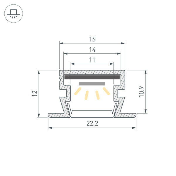 Профиль PDS-FS-2000 ANOD Brown Deep (Arlight, Алюминий)
