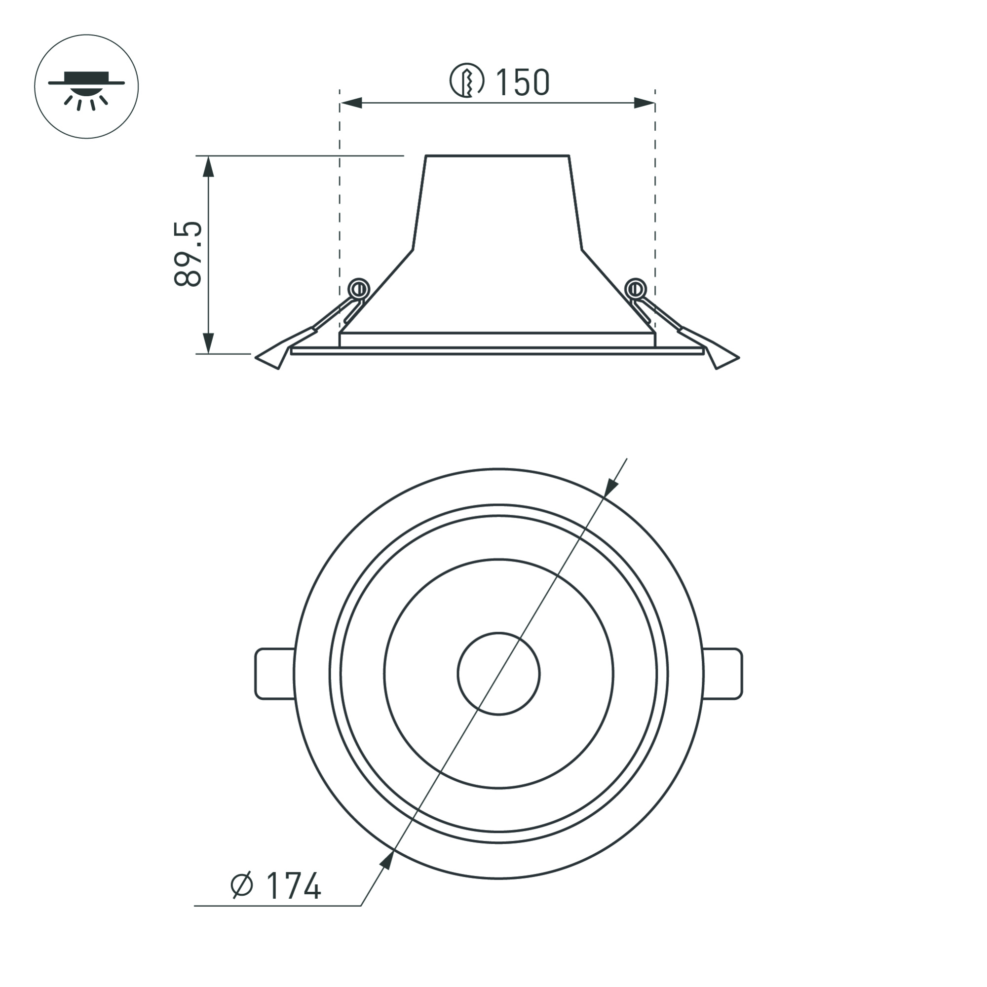 Светильник LTD-REFLEX-R175-20W Warm3000 (WH, 50 deg) (Arlight, IP20 Металл, 3 года)