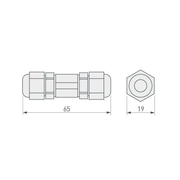 Соединитель KLW-2 (4-10mm, IP67) (Arlight, Пластик)