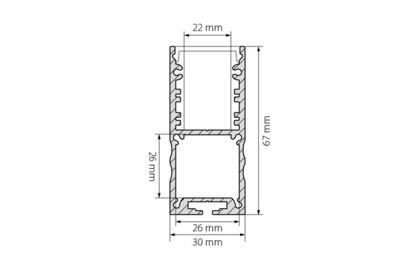 Профиль с экраном ALU-POWER-S30-2000 ANOD+FROST (Arlight, Металл)