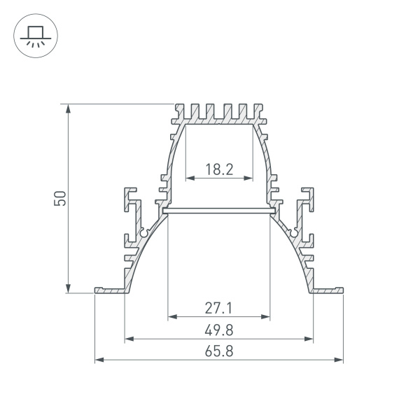 Профиль ARH-LINE-6650-F-COMFORT-2000 ANOD (Arlight, Алюминий)