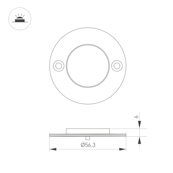 Светильник ART-DECK-LAMP-R56-3W Day4000 (SL, 120 deg, 24V) (Arlight, IP67 Металл, 3 года)