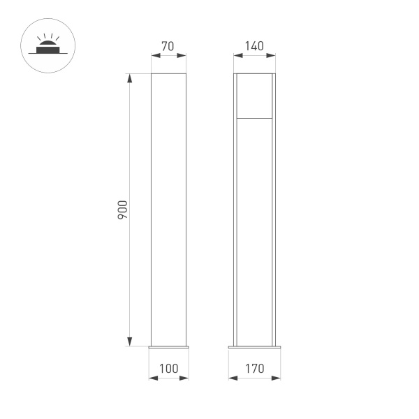 Светильник LGD-SEKVOYA-BOLL-H900-11W Warm3000 (BK, 120 deg, 230V) (Arlight, IP65 Металл, 3 года)