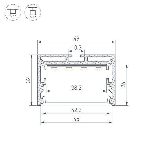 Профиль SL-LINE-4932-3000 ANOD (BY) (Arlight, Алюминий)
