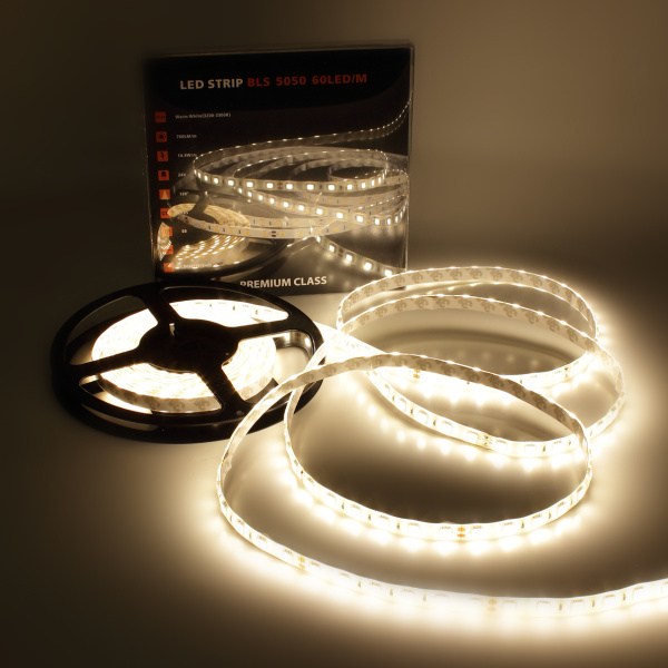 Светодиодная лента Class Premium, 5050, 60 led/m, Warm White, 24V, IP65, А30