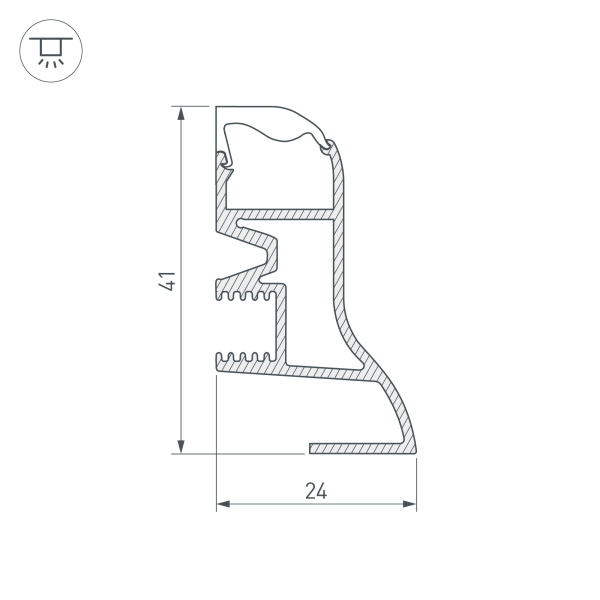Профиль ARH-PLINTUS-2000 ANOD (Arlight, Алюминий)