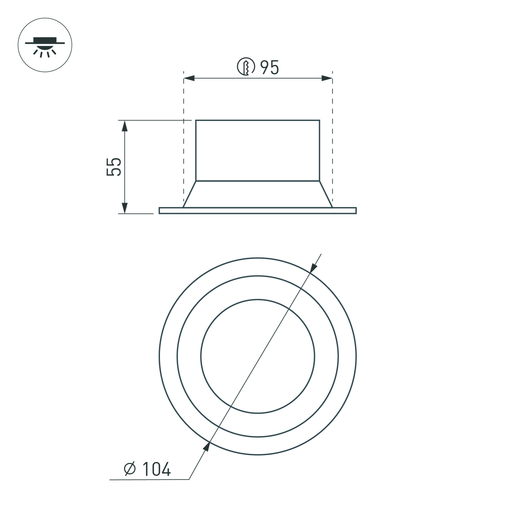 Светильник MS-BREEZE-BUILT-R104-12W Day4000 (BK, 85 deg, 230V) (Arlight, IP20 Металл, 5 лет)