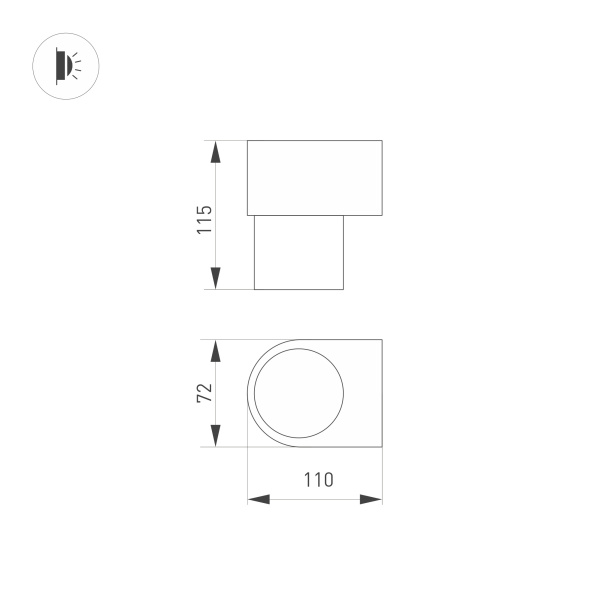 Светильник SP-SPICY-WALL-S115x72-6W Warm3000 (GD, 40 deg) (Arlight, IP20 Металл, 3 года)