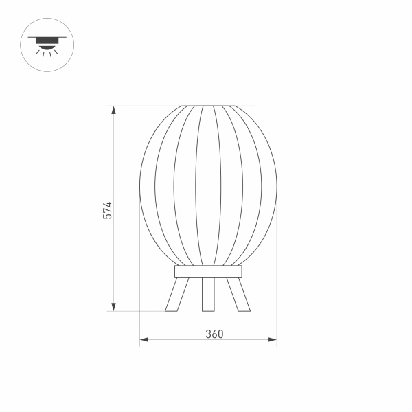 Светильник LGD-PEARL-BOLL-H574-12W Warm3000 (GR, 164 deg, 230V) (Arlight, IP65 Металл, 3 года)