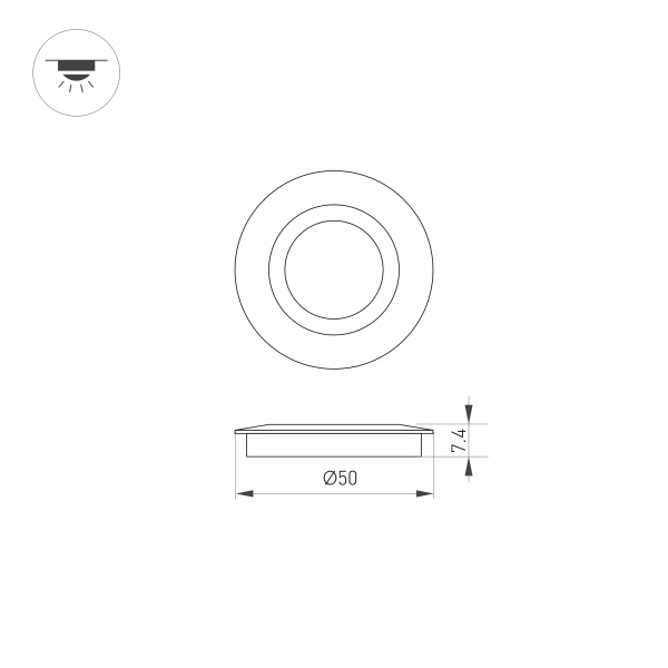 Накладка ART-DECK-CAP-FLAT-R50 (SL, STEEL) (Arlight, Металл)