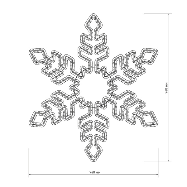 Фигура ARD-SNOWFLAKE-M1-940x940-648LED Blue (230V, 36W) (Ardecoled, IP65)