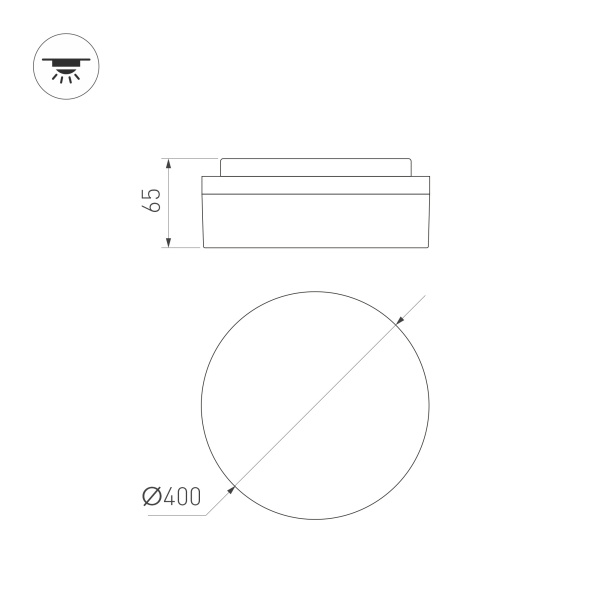 Светильник CL-BOUWER-MOTION-R400-30W Day4000-MIX (WH, 110 deg, 230V) (Arlight, IP54 Пластик, 5 лет)