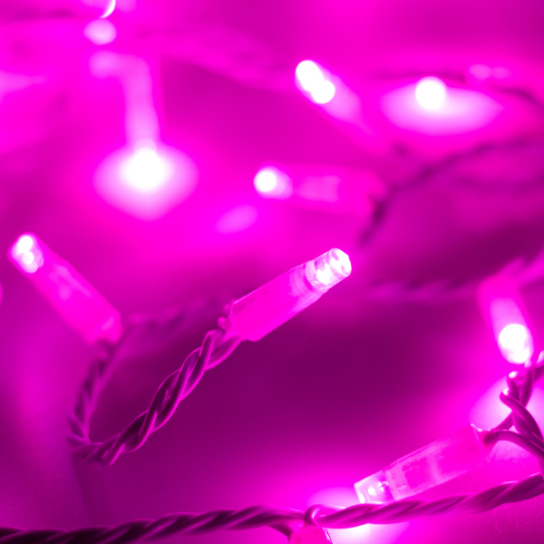 Светодиодная гирлянда ARD-STRING-CLASSIC-10000-WHITE-100LED-STD PINK (230V, 7W) (Ardecoled, IP65)