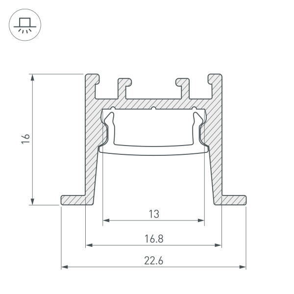 Профиль SL-COMFORT-2316-F-2000 ANOD (Arlight, Алюминий)