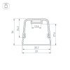 Профиль с экраном LINE-D-3734-2000 TETRA OLIVE GREY+OPAL (Arlight, Алюминий)