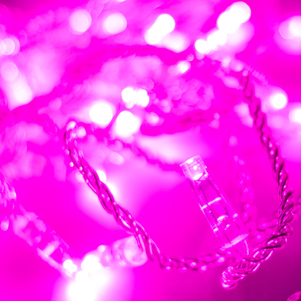 Светодиодная гирлянда ARD-STRING-CLASSIC-10000-CLEAR-100LED-STD PINK (230V, 7W) (Ardecoled, IP65)