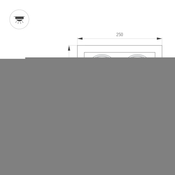 Светильник MS-VORTEX-BUILT-S250x140-2x30W Warm3000 (BK-BK, 50 deg, 230V) (Arlight, IP20 Металл, 5 лет)