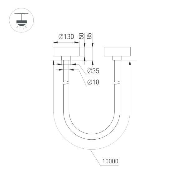 Светильник SP-TROPIC-SURFACE-R18-L10000-110W Warm3000 (BK, 360 deg, 230V) (Arlight, IP20 Пластик, 3 года)