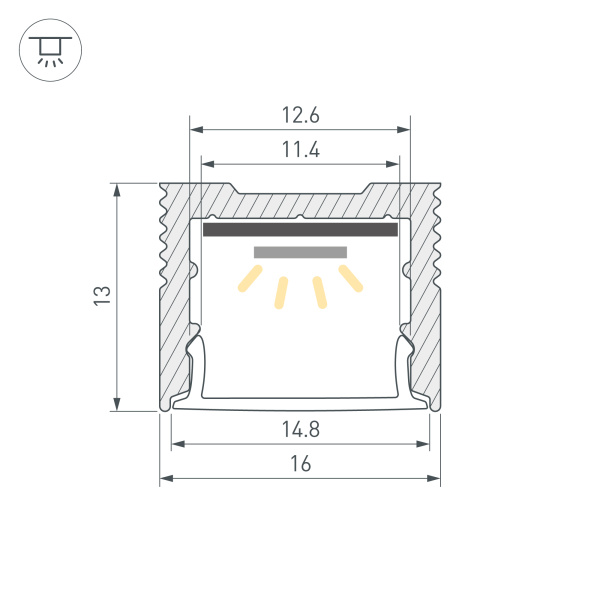 Профиль SL-SLIM-H13M-2000 BLACK (BY) (Arlight, Алюминий)
