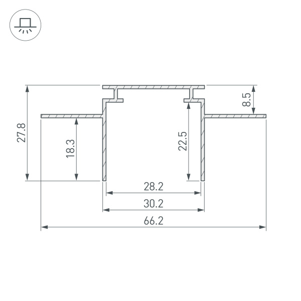 Профиль-держатель TEK-PLS-GH16-2000 (Arlight, Алюминий)