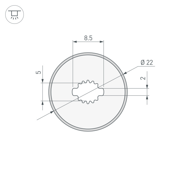 Силиконовый профиль WPH-FLEX-D22-360deg-S8-5m BLACK (Arlight, Силикон)