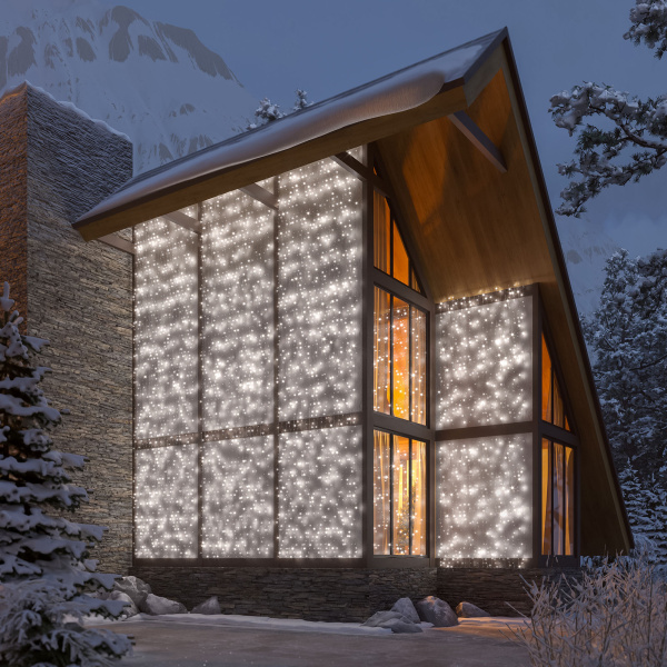 Светодиодная гирлянда ARD-CURTAIN-CLASSIC-2000x9000-CLEAR-2200LED White (230V, 120W) (Ardecoled, IP65)