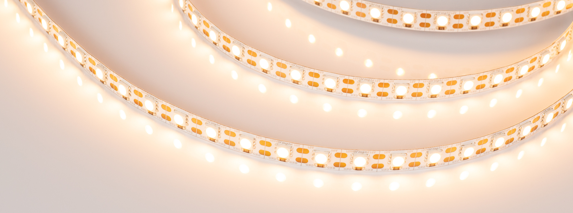 Лента RT 2-5000 12V Cx1 Warm2400 2x (5060, 360 LED, LUX) (Arlight, 15.6 Вт/м, IP20)