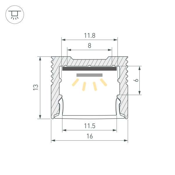 Профиль SL-SLIM-H13M-2000 WHITE (Arlight, Алюминий)