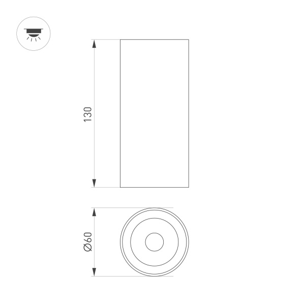 Светильник SP-GABI-SURFACE-R60-12W Warm3000 (WH, 60 deg, 230V) (Arlight, IP40 Металл, 5 лет)