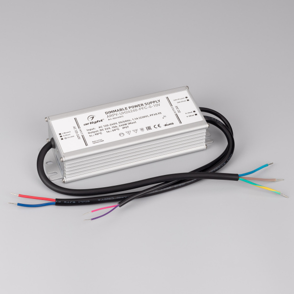 Блок питания ARPV-UH24240-PFC-0-10V (24V, 10.0A, 240W) (Arlight, IP67 Металл, 7 лет)