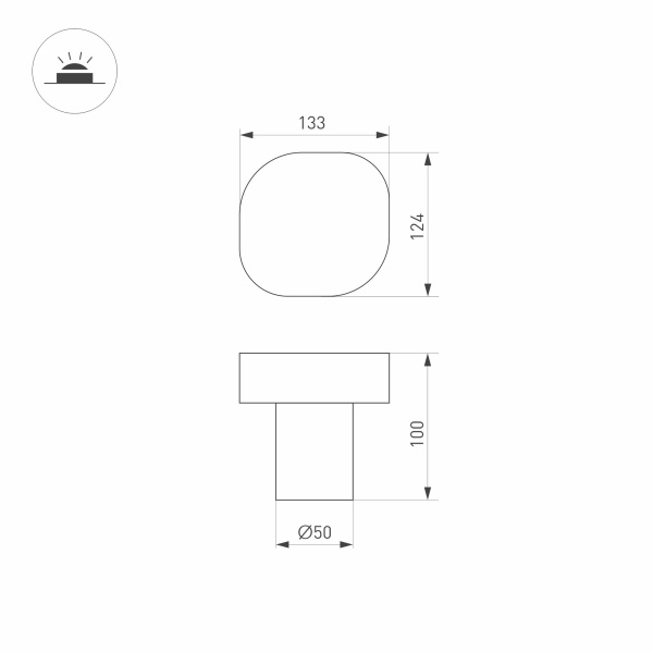 Светильник LGD-SWAMP-BOLL-H100-7W Warm3000 (GR, 93 deg, 230V) (Arlight, IP65 Металл, 3 года)