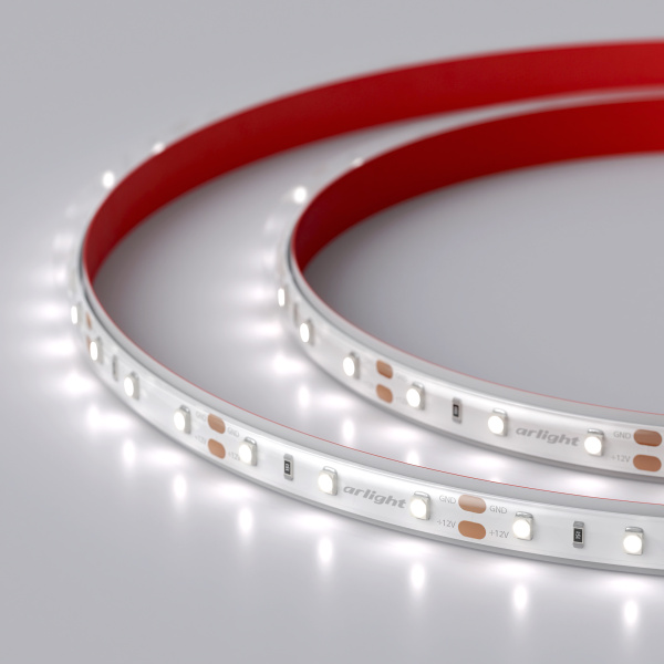 Лента RTW 2-5000PS 12V White6000 (3528, 300 LED, LUX) (Arlight, 4.8 Вт/м, IP67)