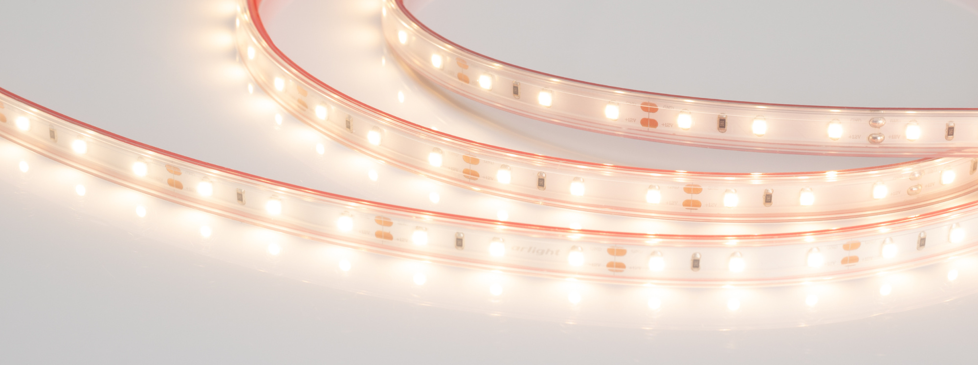 Лента RTW 2-5000PS 12V Warm3000 (3528, 300 LED, LUX) (Arlight, 4.8 Вт/м, IP67)