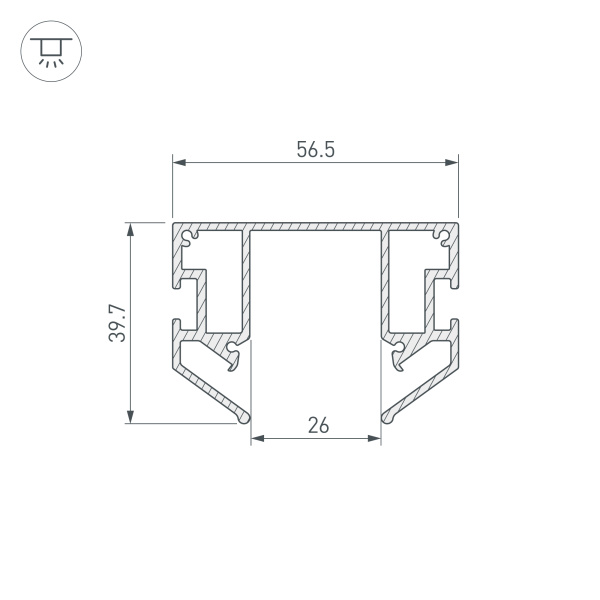 Профиль-держатель MAG-STRETCH-25-2000 (5LN) (Arlight, Алюминий)