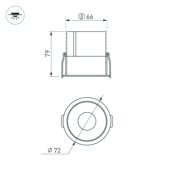 Светильник MS-ATLAS-BUILT-R72-20W Warm3000 (BK-BK, 30 deg, 230V) (Arlight, IP20 Металл, 5 лет)