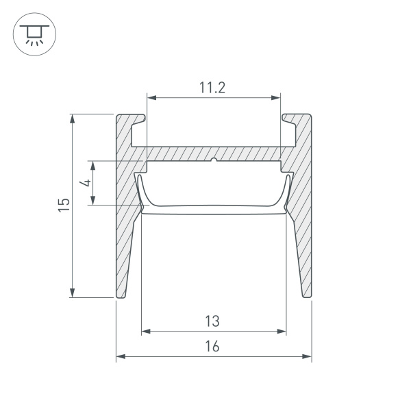 Профиль MIC-H-COMFY-2000 ANOD (Arlight, Алюминий)