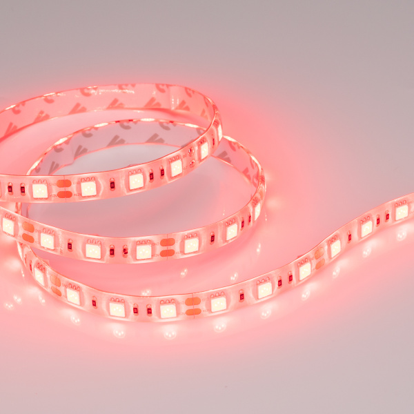 Лента RTW 2-5000SE 12V Red 2x (5060, 300 LED, LUX) (Arlight, 14.4 Вт/м, IP65)