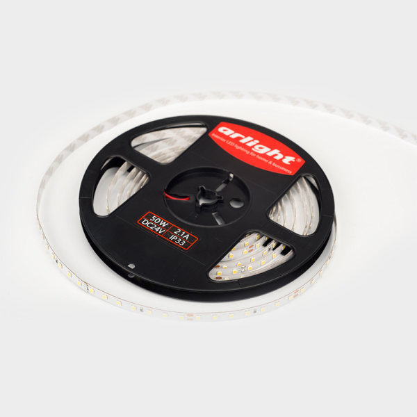 Лента RT 2-5000 24V White6000 1.6x (2835, 490 LED, PRO) (Arlight, 10 Вт/м, IP20)