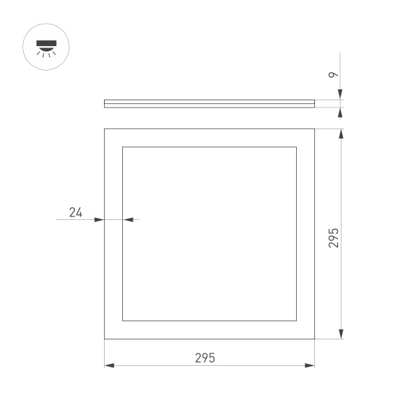 Светильник DL-INTENSO-S300x300-18W White6000 (WH, 120 deg, 230V) (Arlight, IP40 Металл, 3 года)