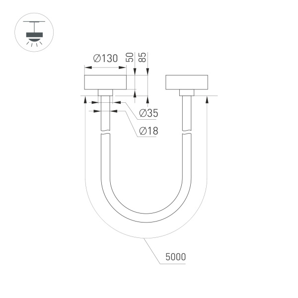 Светильник SP-TROPIC-SURFACE-R18-L5000-58W Warm3000 (GD, 360 deg, 230V) (Arlight, IP20 Пластик, 3 года)