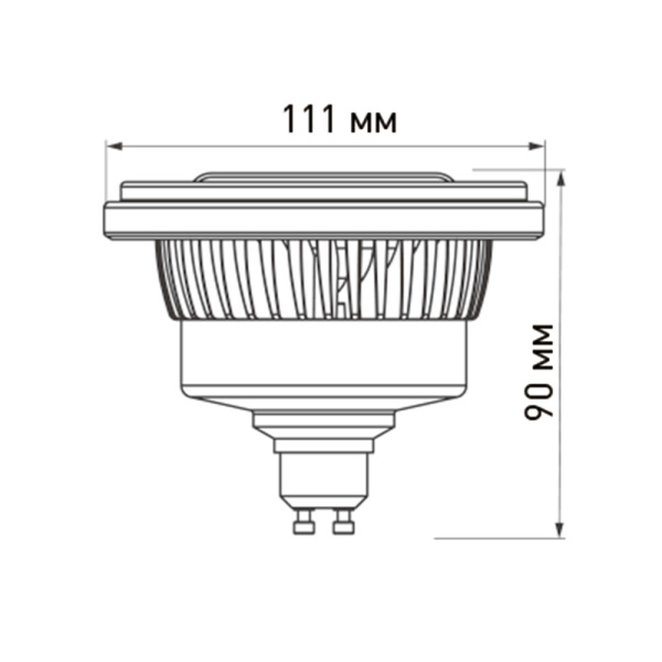 Лампа AR111-FORT-GU10-12W-DIM Warm3000 (Reflector, 24 deg, 230V) (Arlight, Металл)