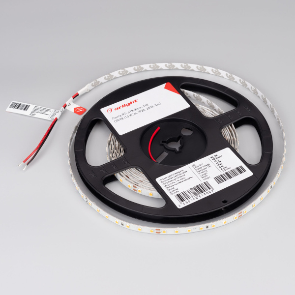 Лента RT-A98-8mm 24V Day4000 CRI98 (10 W/m, IP20, 2835, 5m) (Arlight, Открытый)