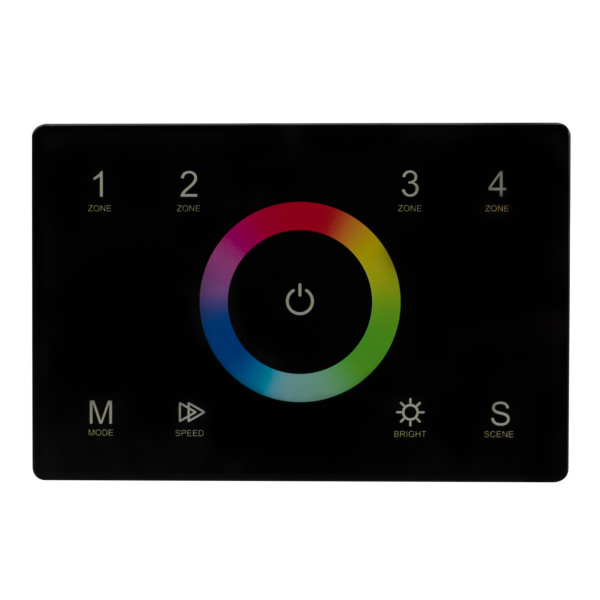 Панель Sens SMART-P83-RGB Black (230V, 4 зоны, 2.4G) (Arlight, IP20 Пластик, 5 лет)