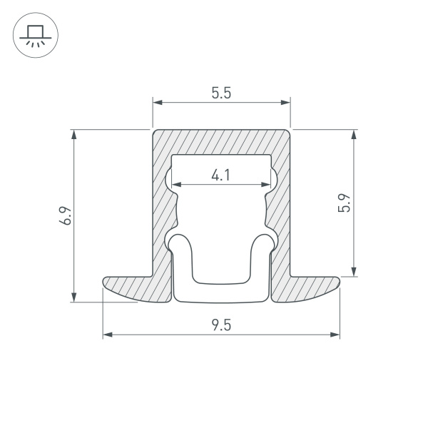 Профиль ARH-MICRO-F-W4-2000 ANOD (Arlight, Алюминий)