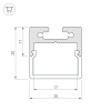 Профиль с экраном SL-LINE-2011-2500 ANOD+OPAL Square (Arlight, Алюминий)