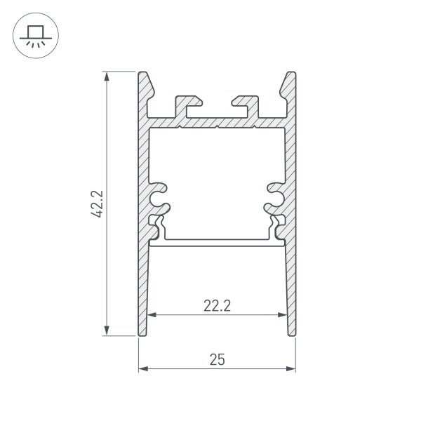 Профиль SL-COMFORT-2542-2000 ANOD BLACK (Arlight, Алюминий)