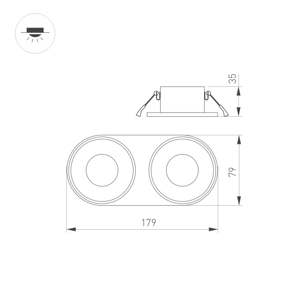 Корпус PLURIO-BASE-BUILT-RS185x85 (WH, 1-2, 200mA) (Arlight, IP20 Металл, 3 года)