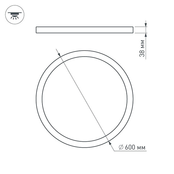 Светильник SP-R600A-48W Day White (Arlight, IP40 Металл, 3 года)